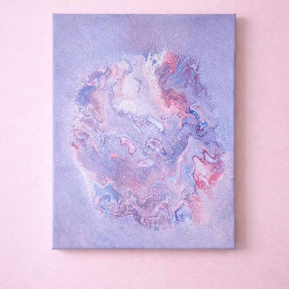 Abstract Purple and Pink Canvas Art - 11"x14"